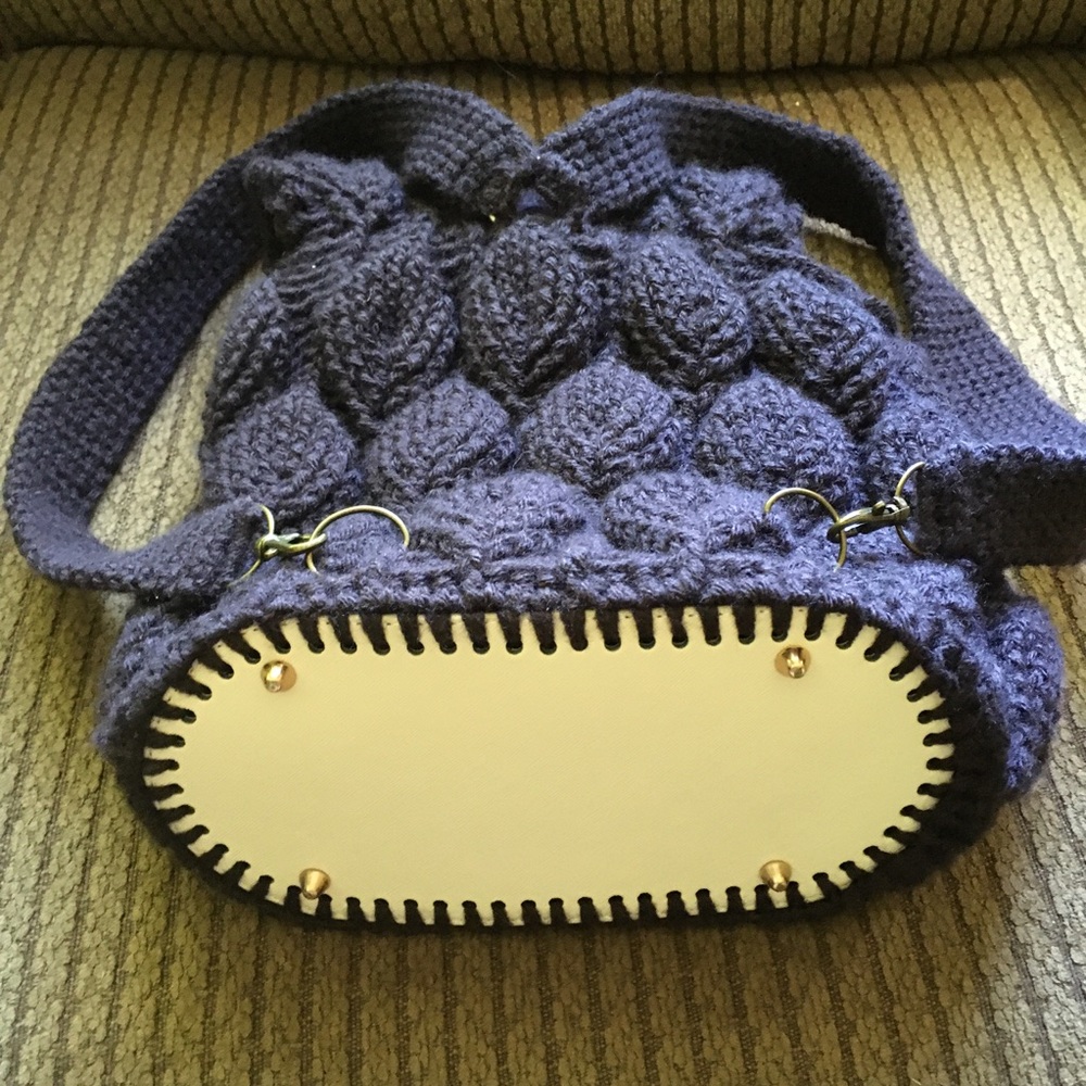 Leaf Knit Backpack Structured Bottom Leaf Stitch … - image 8